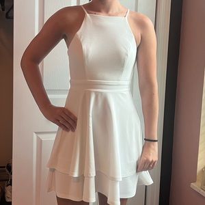 Small June & Ivy white dress with lace back